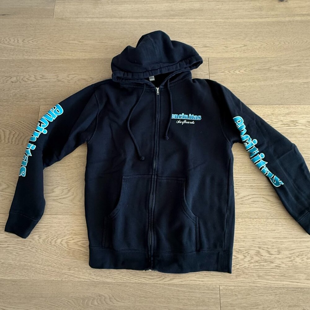 Encinitas Surfboards Heavyweight Zip Hoodie Sweatshirt - Navy - Small